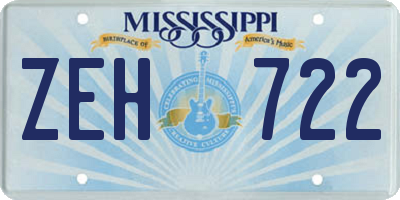 MS license plate ZEH722