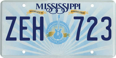 MS license plate ZEH723