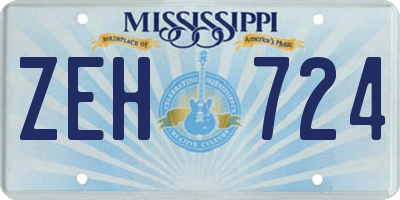 MS license plate ZEH724