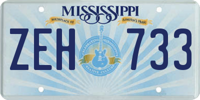 MS license plate ZEH733