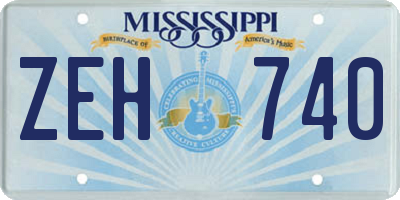 MS license plate ZEH740