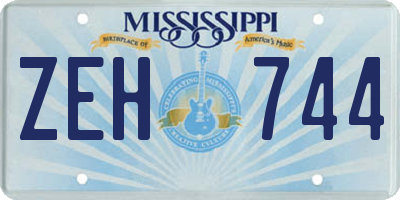 MS license plate ZEH744