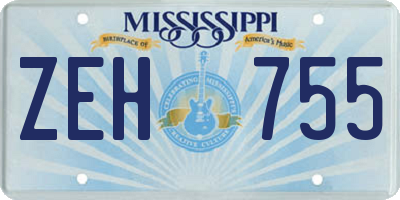 MS license plate ZEH755
