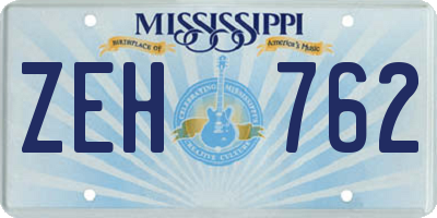 MS license plate ZEH762