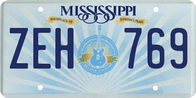 MS license plate ZEH769