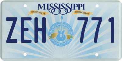 MS license plate ZEH771