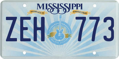 MS license plate ZEH773