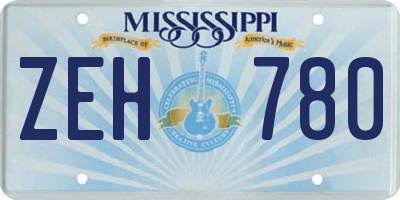 MS license plate ZEH780