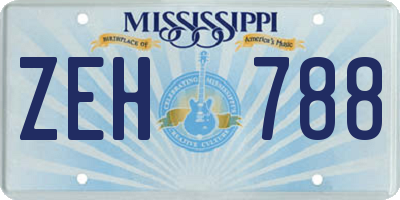 MS license plate ZEH788