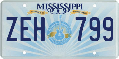 MS license plate ZEH799
