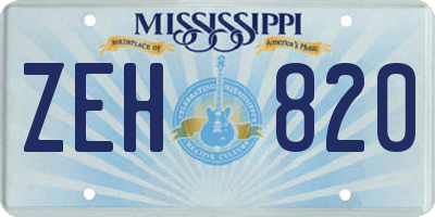 MS license plate ZEH820