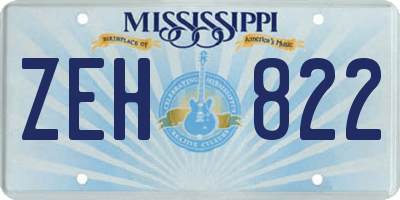 MS license plate ZEH822