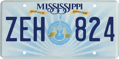 MS license plate ZEH824