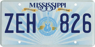 MS license plate ZEH826