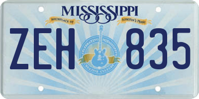 MS license plate ZEH835