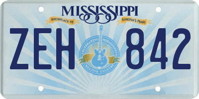 MS license plate ZEH842