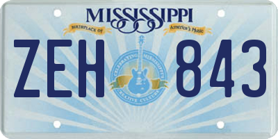 MS license plate ZEH843