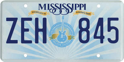 MS license plate ZEH845