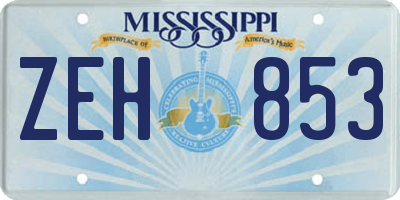 MS license plate ZEH853