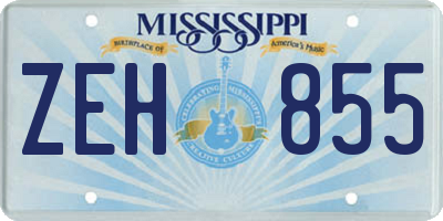 MS license plate ZEH855