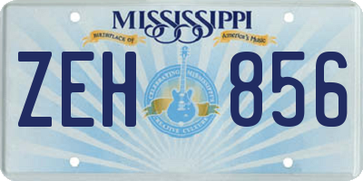 MS license plate ZEH856