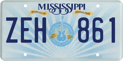 MS license plate ZEH861