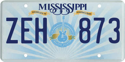 MS license plate ZEH873