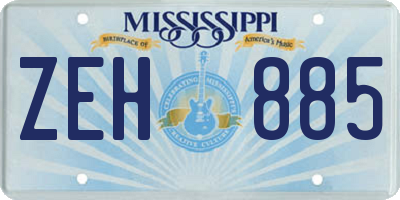 MS license plate ZEH885
