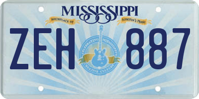 MS license plate ZEH887