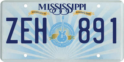 MS license plate ZEH891