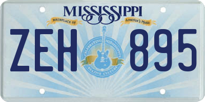 MS license plate ZEH895