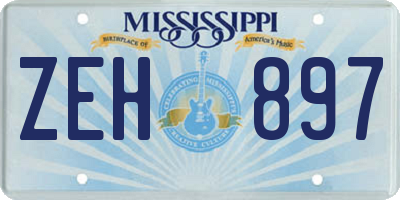 MS license plate ZEH897