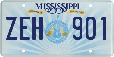 MS license plate ZEH901