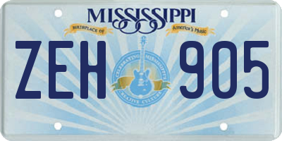 MS license plate ZEH905