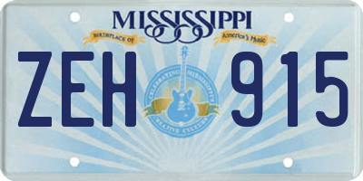 MS license plate ZEH915