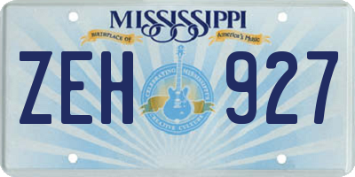 MS license plate ZEH927