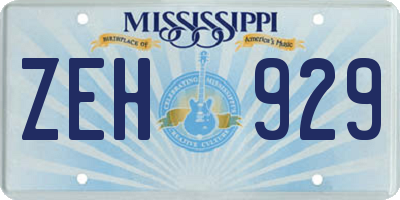MS license plate ZEH929