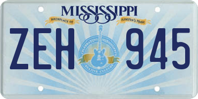 MS license plate ZEH945