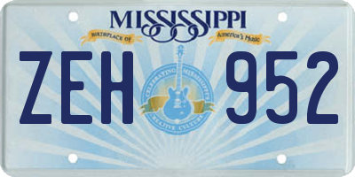 MS license plate ZEH952