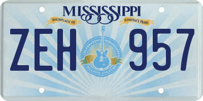 MS license plate ZEH957
