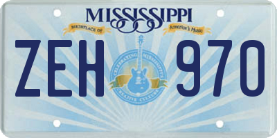 MS license plate ZEH970
