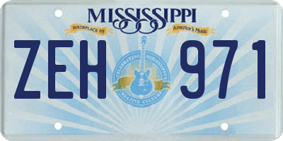 MS license plate ZEH971