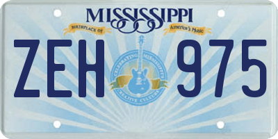 MS license plate ZEH975
