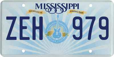 MS license plate ZEH979