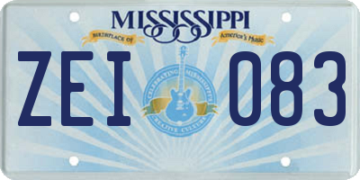 MS license plate ZEI083