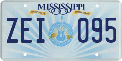 MS license plate ZEI095