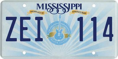 MS license plate ZEI114