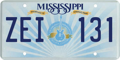 MS license plate ZEI131