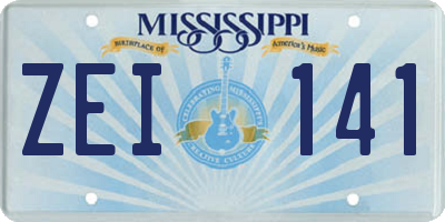 MS license plate ZEI141