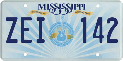 MS license plate ZEI142